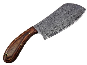 9.5 "forgé à la main motif de goutte de pluie en acier damas couteau de boucher couteau à viande manche en bois de noyer naturel - Product Image 2