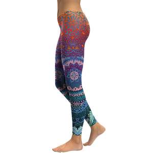 Leggings de cintura alta con diseño único y ligero, efecto push-up, sin costuras, estilo casual, sublimación, servicio OEM/ODM, para mujer. - Product Image 3