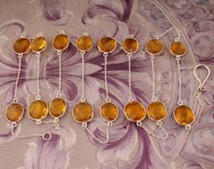 Handmade Citrine <b>Chain</b> Necklace 925 Sterling Silver Natural Yellow Crystal Pendant Jewelry Women Fashion Gift - Product Image 6