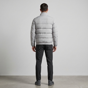 Chaqueta Acolchada Gris para Hombre Dumela International, Cuello Alto, Cierre de Cremallera, Resistente al Viento, Informal, para Invierno, Ecológica y Transpirable - Product Image 4