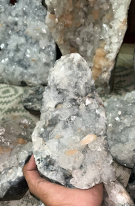 Natural Apophyllite & Stilbite Cluster Quartz Gemstone in White and Pink Healing <b>Crystal</b> <b>Geode</b> Mineral Specimen - Product Image 6