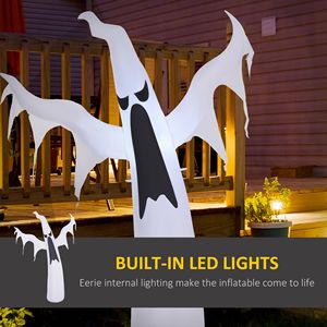 6 Gonfiabili LED di Halloween a forma di Fantasma Bianco, Alti, con Ventilatore, per Giardino e Interni, Decorazioni Natalizie da Esterno - Product Image 5
