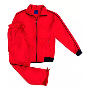 Men's Custom Logo Two-Piece Streetwear Solid Winter <b>Polyester</b>/Cotton Zip Satin Windbreaker Sweatsuit <b>Jogger</b> Outwear Wholesale - Product Image 6