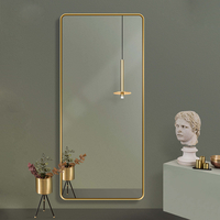 Miroir sur pied pleine longueur, grand miroir mural doré ou noir pour chambre à coucher