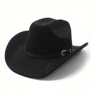 Sombrero Vaquero de Gamuza a la Moda, Novedad 2025, para Hombre y Mujer, Estilo Occidental, Informal, para Viajes, Fiestas, Jazz, con Banda de Cuero - Product Image 4