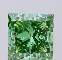 Diamante Cultivado en Laboratorio con Certificación IGI, Corte Princesa de 3.01 CT, Color Verde Intenso, Claridad VS2, 668427004, ROYAL GEMS
