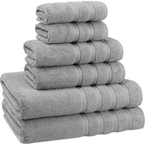 Serviettes de bain de luxe pour hôtels, 100% coton turc, 600 GSM, en tissu éponge premium gris, vente en gros, fournisseur en vrac - Product Image 1