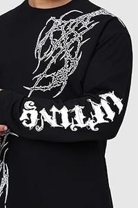 Chemise ample pour homme à manches longues, style streetwear, imprimé graphique, textile haute densité sérigraphié - Product Image 2