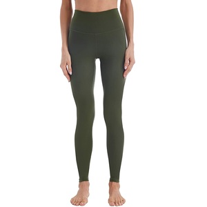 High Waisted Solid Knitted <b>Womens</b> Fitness <b>Leggings</b> Anti-Bacterial Breathable Gym Workout Stretch Activewear Custom Yoga - Product Image 1