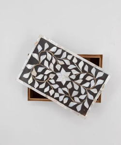 Organizador de Joyas de Madera con Incrustaciones de Hueso y Madreperla, Decoración Hecha a Mano - Product Image 5