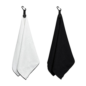 High Quality Custom Logo Printed Microfiber <b>Waffle</b> Golf Towel Personalized Solid Color Sports Golf Towels For Sale - Product Image 1