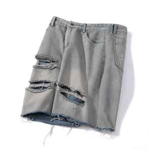 กางเกงยีนส์ขาสั้นผู้ชายคุณภาพสูง ขายส่ง แบบสั่งทำ ผ้าเดนิมเนื้อเดียว ผ้าฝ้ายแท้ สไตล์คลาสสิก สวมใส่สบาย แห้งเร็ว ระบายอากาศได้ดี เอวยางยืด - Product Image 2