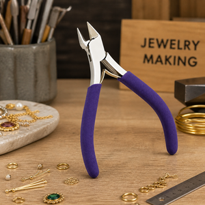 Flush <b>Wire</b> Cutter Pliers Purple Grip Micro Side Cutter Precision Jewelry Cutting Tool Soft <b>Wire</b> Snips for <b>Craft</b> DIY Work - Product Image 6