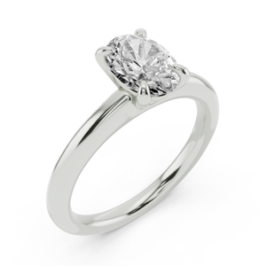 Anillo de Compromiso de Lujo Clásico con Diamante Ovalado de 1.5 Quilates en Oro Blanco de 14K para Mujer - Product Image 2