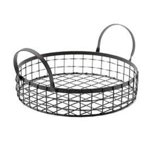 Circle Shape <b>Basket</b> Customized Designed Metal <b>Basket</b> With Handle Multi Purpose Neatening Organizer Fruit <b>Basket</b> - Product Image 3