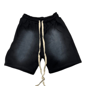 Men's Black Faded Wash Gym Shorts Casual Drawstring <b>Elastic</b> Waist Sweat Shorts Summer Athletic Beach Shorts - Product Image 6