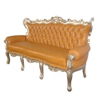 Juego de Sofás Barroco Estilo Francés, Juego de Sofás para Sala de Estar, Mesa de Centro y Sofá de Madera Maciza para Muebles de Sala de Estar Antiguos y Hoteles