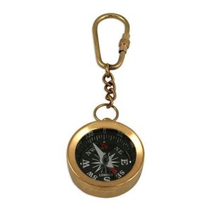 <b>Vintage</b> Brass Compass Keychain Custom Nautical Gift Collectible Souvenir Metal <b>Key</b> Ring - Product Image 2