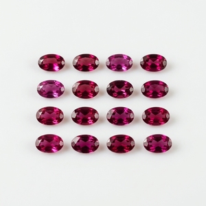 Pierres précieuses naturelles de rhodolite ovale de haute qualité, 6x8 mm, grenat violet facetté, pierres rouges en vrac pour bijoux, prix de gros. - Product Image 3