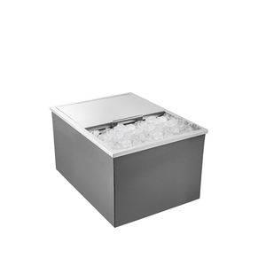 Contenitore refrigerante da incasso in acciaio inossidabile 60 cm L x 46 cm L x 33 cm H, 55 litri, con coperchio scorrevole per esterni - Product Image 1