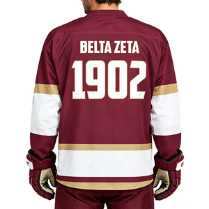 Custom High Quality 100% Polyester Eco-Friendly Quick Dry Adult <b>Ice</b> <b>Hockey</b> <b>Jersey</b> with Sublimated Printing Lace Up Collar - Product Image 2