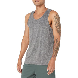 Débardeur de sport pour homme en coton et élasthanne respirant, sans manches, pour musculation et fitness - Product Image 1