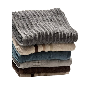 Ensemble de serviettes de bain en coton style Dobby, en tissu éponge épais, comprenant serviette de toilette, débarbouillette et drap de bain, pour la maison et l'hôtellerie - Product Image 1