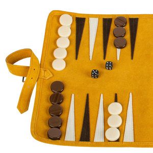 Portable Roll up <b>Backgammon</b> <b>Board</b> Set With Durable Waterproof Pu Leather Foldable Customizable Materials and Colors - Product Image 4