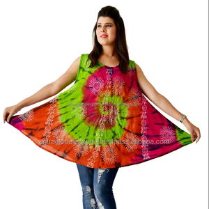 Mix Color Eco-Friendly Woven 100% Cotton <b>Short</b> Beachwear <b>Kaftan</b> Set for Women - Product Image 1