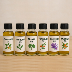 Natural Ayurvedic Herbal <b>Oils</b> Collection Ashwagandha Bhringraj Brahmi Kumkumadi OEM Private Label for Skin Massage <b>Oils</b> <b>Set</b> - Product Image 1