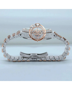 Reloj de Lujo para Hombre con Esfera Marrón Premium, Diamantes y Cristales, en Oro Rosa - Product Image 3