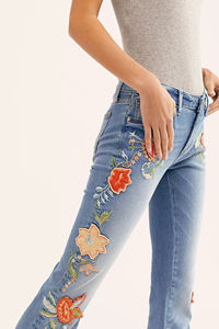 HAMIO SPORTS Jeans de mezclilla de cintura alta para mujer, impermeables, de pierna ancha, con efecto levanta glúteos, mezcla de poliéster/algodón, casuales de invierno, de longitud completa - Product Image 4