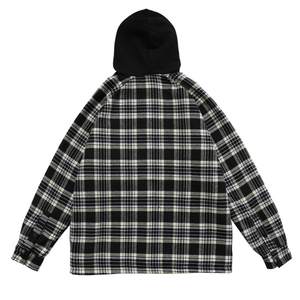 Chaqueta de manga larga de franela personalizada Botones naranjas Manta Sobrecamisa Camisa de franela Chaqueta de hombre - Product Image 2