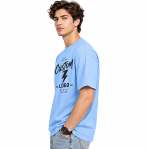 Camiseta de algodón negra para hombre, manga corta, cuello redondo, corte regular, estilo casual, tejido de punto, venta al por mayor, lisa - Product Image 2