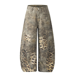 Pantalones Vaqueros con Estampado Gráfico, Corte Holgado, Diseño Personalizado, Lavado Vintage, Estilo Barrel, Rectos, Streetwear, Hip Hop, Y2K - Product Image 6
