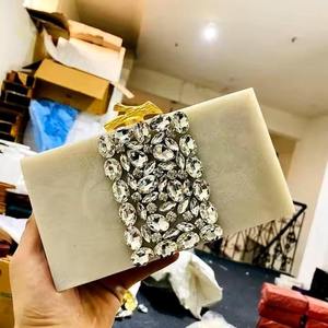 Shoulder Chain Wood Resin Clutch Marble Effect Pattern Gold Chain Bohemian Style Magnetic Closure All Seasons Daily Use Handbag - Product Image 5