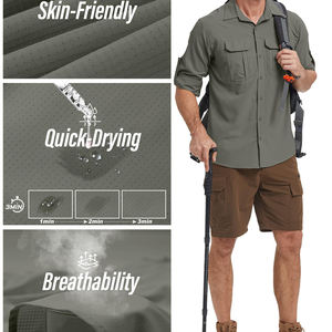 เสื้อเดินป่าคุณภาพสูงจากผู้ผลิต Odm สำหรับผู้ชาย สวมใส่สบาย ระบายอากาศได้ดี แห้งเร็ว เสื้อผู้ชายสำหรับขี่มอเตอร์ไซค์ แข่งรถ ไซส์ผู้ใหญ่ - Product Image 4