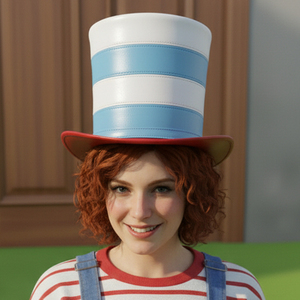 Chapeau haut de forme en cuir bleu ciel et blanc, fait main, sur mesure, de qualité supérieure, style victorien steampunk, chapeau statement. - Product Image 3