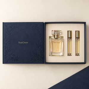 Maßgefertigte Magnetische Buchbox für Parfüm-Geschenksets mit Botanischer Folienprägung - Product Image 2