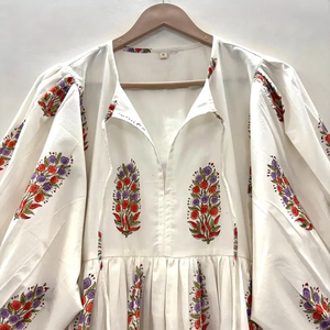 เดรสลำลองผู้หญิง ผ้าทอ 100% คอตตอน สีพื้น/เรียบ แขนสั้น เอวทรงเอ็มไพร์ ทรงเบบี้ดอลล์ โอเวอร์ไซส์ คอวี ทรงหลวม ใส่สบาย - Product Image 1