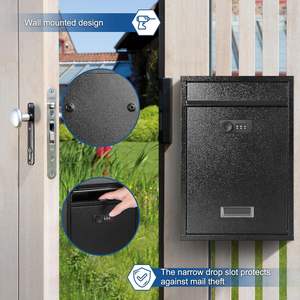 <b>Lockable</b> Metal Mail <b>Box</b> Durable Rustproof Construction for Independent Houses Gated Premises India-Secure Entry Modern Design - Product Image 3