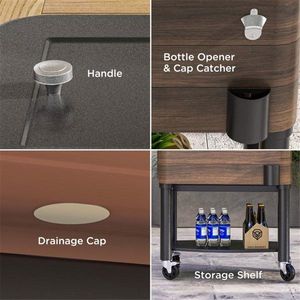 Carrito Enfriador para Fiestas al Aire Libre, Cubo de Hielo Premium para Reuniones Sociales - Product Image 4