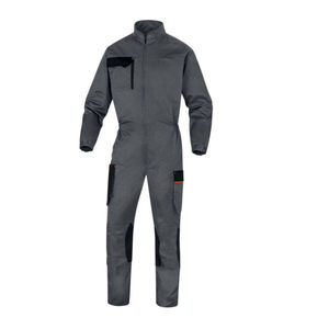 Men's Gray Polyester Work Pants Breathable Abrasion Resistant with Reinforced Pockets and Zipper Closure - Product Image 1