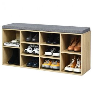 Panca porta scarpe imbottita con 10 scomparti, organizer pratico per l'ingresso e la casa - Product Image 1