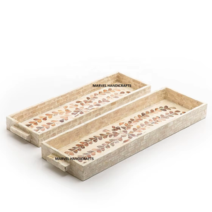 Plateau de service en résine nacre Eid Mubarak |   Décoration de maison pour l'Aïd, plateau à chocolat, cadeau promotionnel, ensemble de décoration premium pour le Ramadan aux Émirats arabes unis - Product Image 2