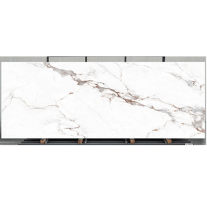 15mm Thick Classic Polished Glossy 800x2400mm White Calaeatta Marble Look Vein Stone Big Porcelain Slab <b>Tiles</b> - Product Image 4
