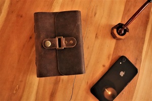 Da mộc mạc Tạp Chí máy tính xách tay da cổ điển chụp nút đóng cửa Tạp Chí du lịch sữa gỗ trắng miễn phí giấy - Product Image 6