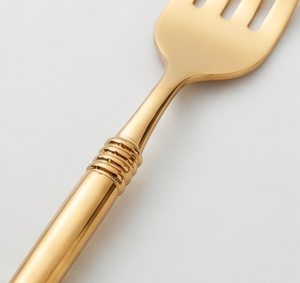 Ensemble de couverts en acier inoxydable doré, finition miroir élégante, pour la salle à manger, la cuisine, les mariages, les fêtes et les cadeaux. - Product Image 2