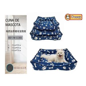 Juego de Cama para Perro Yommy con Estampado de Patas Azules, Tallas S, M, L, Base Impermeable Antideslizante - Product Image 1