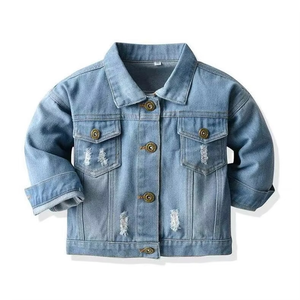 Oferta Especial: Chaquetas Vaqueras de Mezclilla para Niños y Niñas Pequeños, Abrigos de Mezclilla para Otoño - Product Image 6